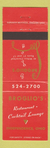 Matchbook Cover - Broglio's Restaurant Independence OH