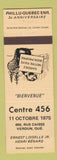 Matchbook Cover - Centre 456 Verdun QC YELLOW