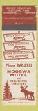 Matchbook Cover - Mooswa Motel Wasagaming MB WEAR