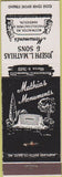 Matchbook Cover - Mathias Sons Monuments Hanover PA Westminster MD