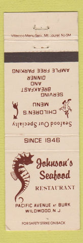 Matchbook Cover - Johnson's Seafood Restaurant Wildwood NJ WEAR