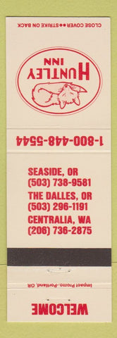 Matchbook Cover - Huntley Inn Centralia WA The Dalles Seaside OR
