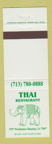 Matchbook Cover - Thai Restaurant Houston TX elephant