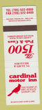 Matchbook Cover - Cardinal Motor Inn Sudbury ON