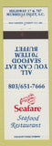 Matchbook Cover - Seafare Seafood Restaurant Murrells Inlet SC