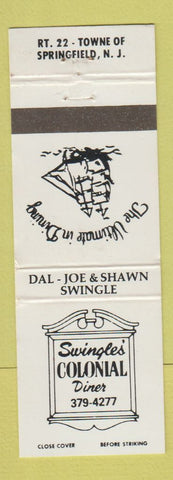 Matchbook Cover - Swingles' Colonial Diner Springfield NJ