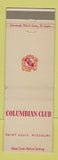 Matchbook Cover - Columbian Club St Louis MO WEAR