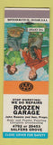 Matchbook Cover - Roozen Garage Salfers Grove SAMPLE