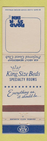Matchbook Cover - Road Star Inn Madison Janesville Green Bay Milwaukee WI