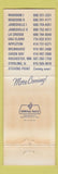 Matchbook Cover - Road Star Inn Madison Janesville Green Bay Milwaukee WI