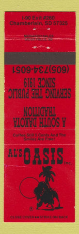 Matchbook Cover - Al's Oasis Chamberlin SD WEAR