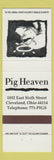 Matchbook Cover - Pig Heaven Cleveland OH