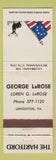 Matchbook Cover - George LaRose Hartford Insurance Lehighton PA WEAR 1976