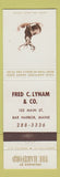 Matchbook Cover - Hartford Insurance Fred Lynam Bar Harbor ME