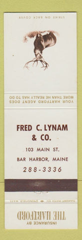 Matchbook Cover - Hartford Insurance Fred Lynam Bar Harbor ME