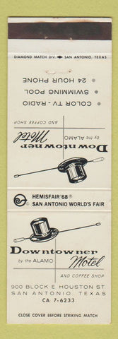 Matchbook Cover - Downtowner Motel San Antonio TX