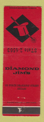 Matchbook Cover - Diamond Jim's Chicago IL top hat WEAR