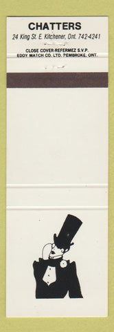 Matchbook Cover - Chatters Kitchener ON Top Hat monacle