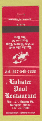 Matchbook Cover - Lobster Pool Restaurant Rockport MA lobster