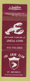 Matchbook Cover - The Crab Claw St Michels MD
