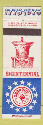 Matchbook Cover - Shop Rite Stores 1976 Bicentennial Liberty Bell