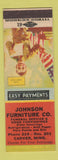 Matchbook Cover - Johnson Furniture Carver MN funeral patriotic Abraham Lincoln