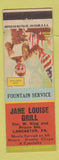 Matchbook Cover - Jane Louise Grill Lancaster PA patriotic Abraham Lincoln
