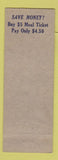 Matchbook Cover - Jane Louise Grill Lancaster PA patriotic Abraham Lincoln