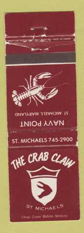 Matchbook Cover - The Crab Claw St Michels MD WEAR