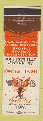 Matchbook Cover - Mr Adams Snack n Dine Chicago IL WEAR