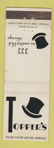 Matchbook Cover - Topper's Chicago IL top hat