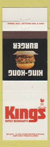 Matchbook Cover - King's Family Restaurants Hamburgers
