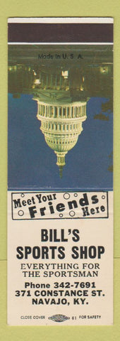 Matchbook Cover - Bill's Sports Shop Navajo KY SAMPLE