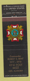Matchbook Cover - VFW Commander Robert Bent Post 1978 Opp AL
