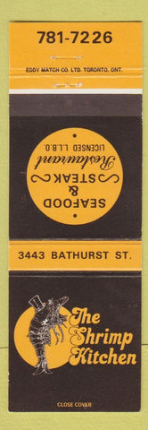 Matchbook Cover - The Shrimp Kitchen North York ON