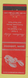 Matchbook Cover - Hawthorne Lodge Ogunquit ME lobster