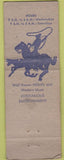 Matchbook Cover - Swingtown Lounge hillbilly western music WEAR