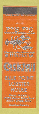 Matchbook Cover - Blue Point Lobster House Rocky River OH ORANGE