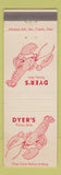 Matchbook Cover - Dyer's Seafood lobster Toledo OH