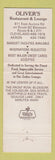 Matchbook Cover - Oliver's Restaurant Cleveland OH