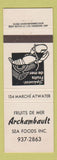 Matchbook Cover - Fruits de mer Archambault Montreal QC