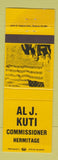 Matchbook Cover - Al J Kuti Commissioner Hermitage PA