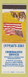 Matchbook Cover - Criminalistic Services Kenton OH William Reinke