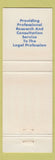 Matchbook Cover - Criminalistic Services Kenton OH William Reinke