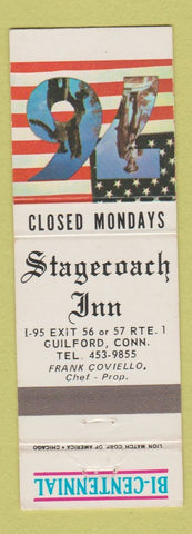 Matchbook Cover - Stagecoach Inn Guilford CT 1976 Bicentennial