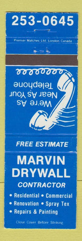 Matchbook Cover - Marvin Drywall Canada WEAR