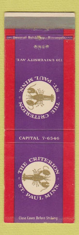 Matchbook Cover - The Crierion St Paul MN lobster