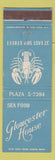 Matchbook Cover - Gloucester Seafood House restaurant New York City lobster