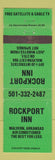 Matchbook Cover - Rockport Inn Malvern AR