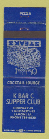 Matchbook Cover - K Bar C Supper Club Lamoni IA WEAR